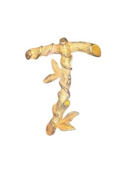 Gold Bamboo Twig‎ Brooch Pin